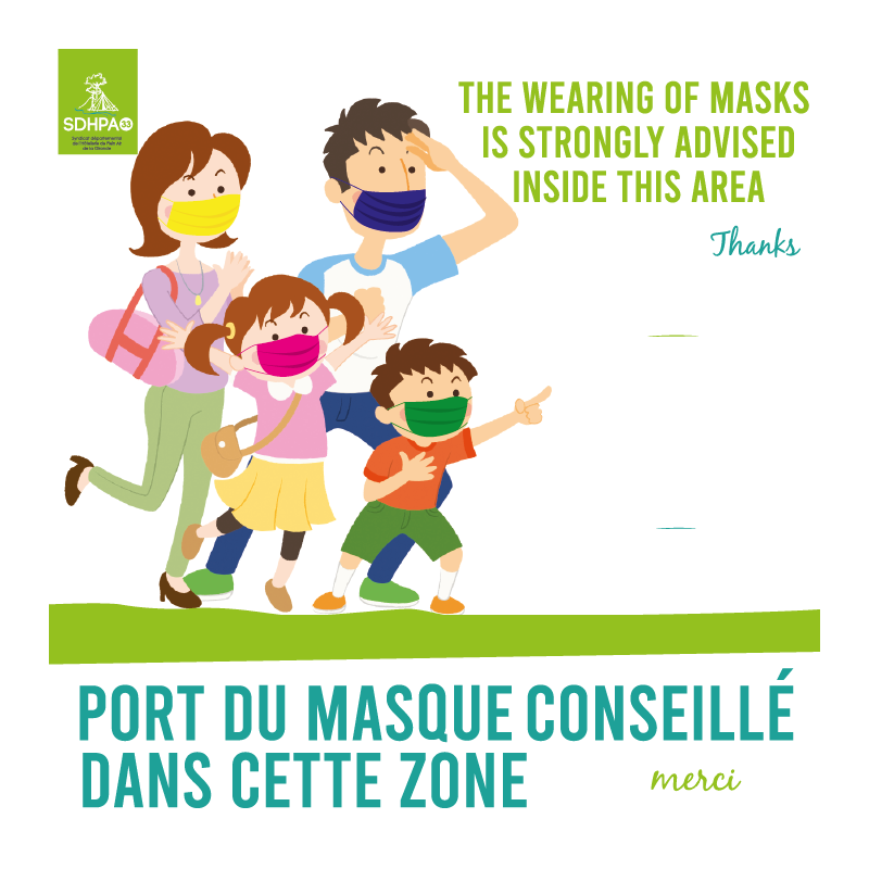 SDHPA33 - Sticker Masque Conseillé -  