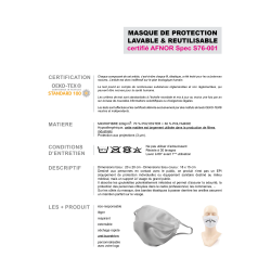 Masque de Protection Enfant Tissus Personnalisés -  
