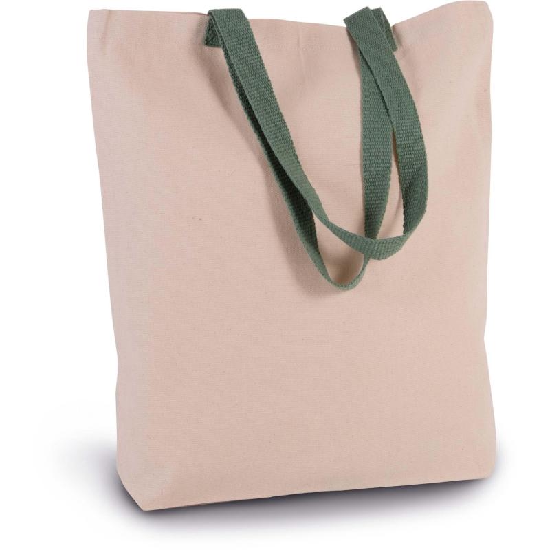 Sac shopping à soufflet avec poignées contrastées -  