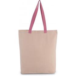 Sac shopping à soufflet avec poignées contrastées -  