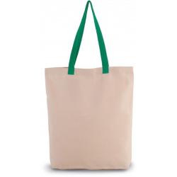 Sac shopping à soufflet avec poignées contrastées -  