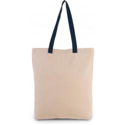 Sac shopping à soufflet avec poignées contrastées -  