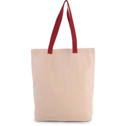 Sac shopping à soufflet avec poignées contrastées -  