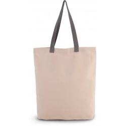 Sac shopping à soufflet avec poignées contrastées -  