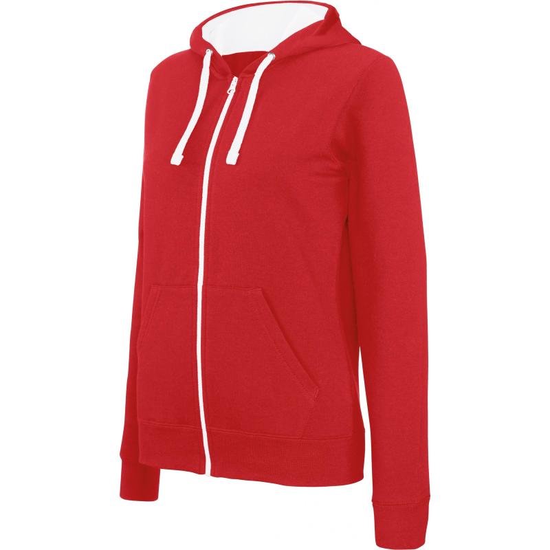 VESTE ZIP CAPUCHE FEMME CONTRAST HOODED -  