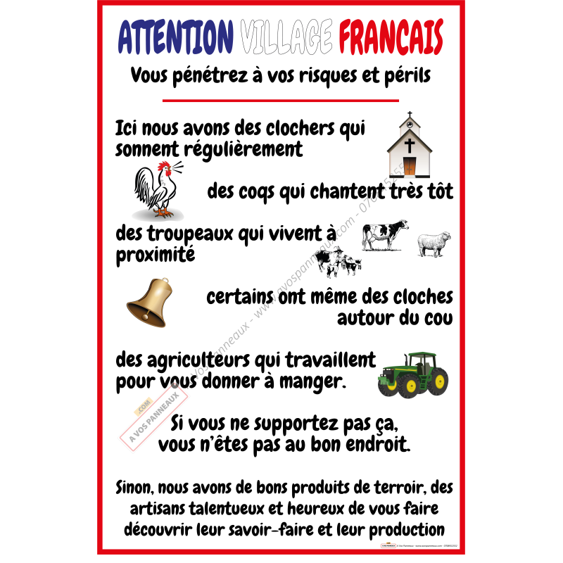 Attention village Français Original - Attention village Français Original -