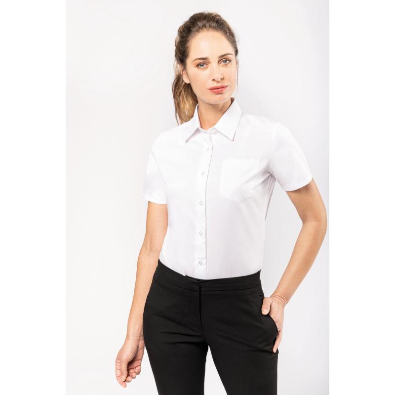 K544 - Chemise popeline manches courtes femme - K544 - Chemise popeline manches courtes femme -