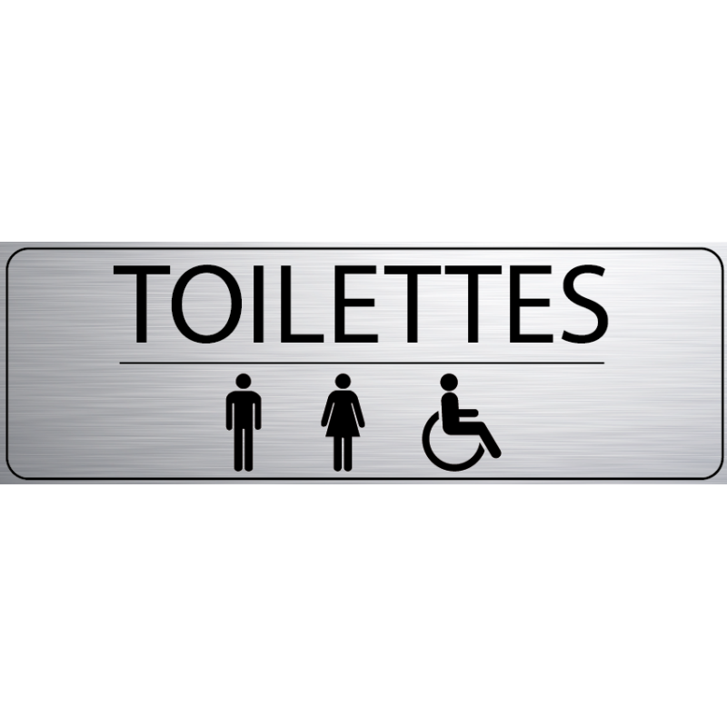 Logo Porte 300 x 100 mm Toilettes H F Handi (PMR) -  