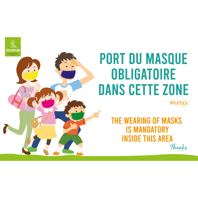 Panneau 40x25 PVC 5mm Port Masque Obligatoire -  