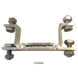 Bride Fixation Double Poteau 80x40mm -  