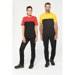 T-shirt bicolore écoresponsable manches courtes unisexe -  