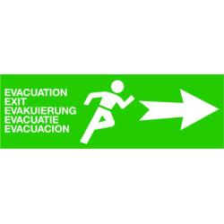 Flèche Issue de Secours Retro Réflechissante -  