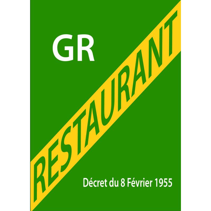 AUA SIGNALETIQUE Affiche Licence Restaurant R - Aluminium Dibond 3mm - Format A5 150x210mm - Fabrication Française
