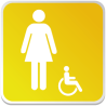 Logo Sanitaire Femme Handicapé Couleur (PMR) -  
