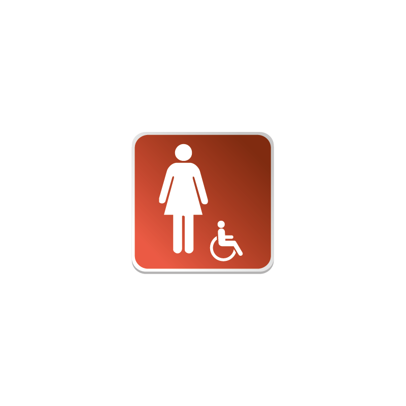 Logo Sanitaire Femme Handicapé Couleur (PMR) - Logo Sanitaire Femme Handicapé Couleur (PMR) -