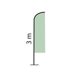Drapeau Mat alu 3m voile 2.60x0.65m sans pied -  