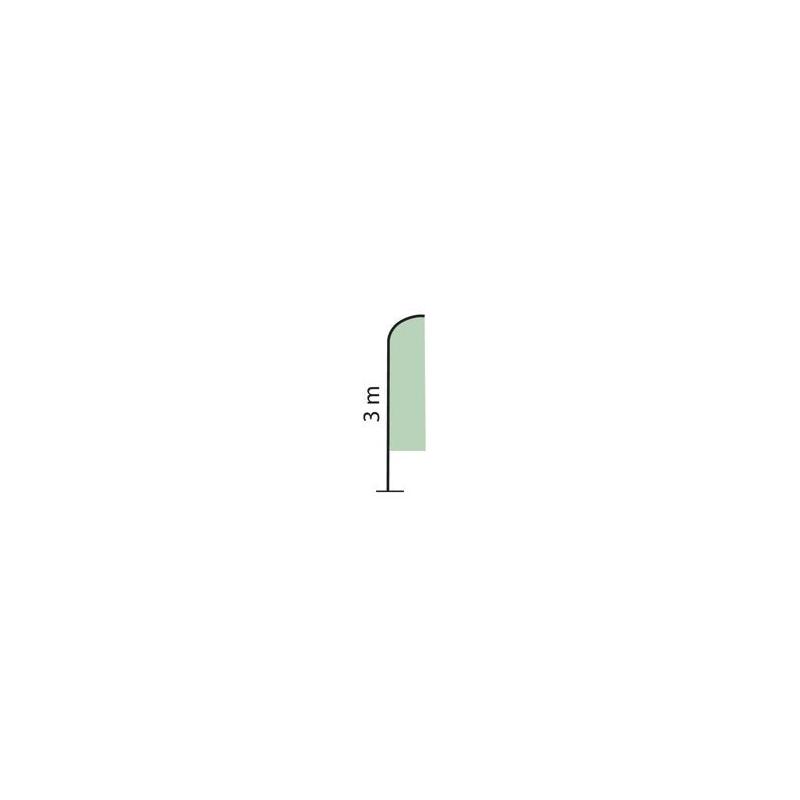 Drapeau Mat alu 3m voile 2.60x0.65m sans pied -  