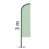 Drapeau Mat alu 3m voile 2.60x0.65m sans pied -  