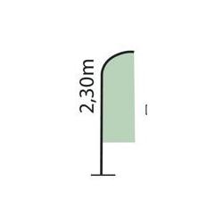 Drapeau Mat alu 2.3m voile 1.80x0.5m sans pied -  