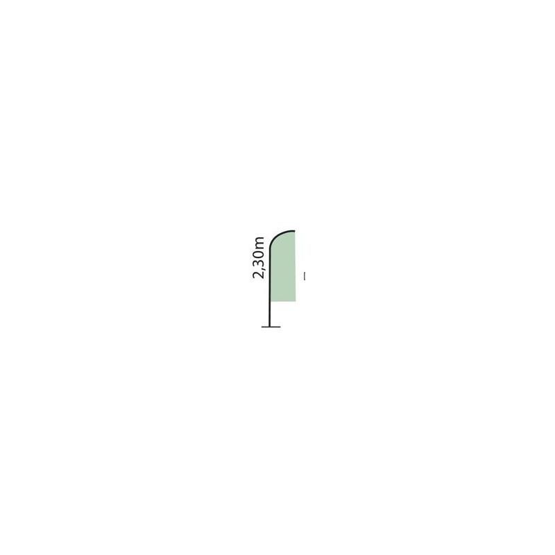 Drapeau Mat alu 2.3m voile 1.80x0.5m sans pied -  