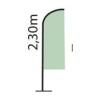 Drapeau Mat alu 2.3m voile 1.80x0.5m sans pied -  