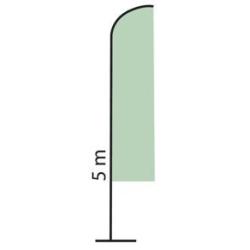 Drapeau Mat alu 5m voile 3.50x0.85m sans pied -  