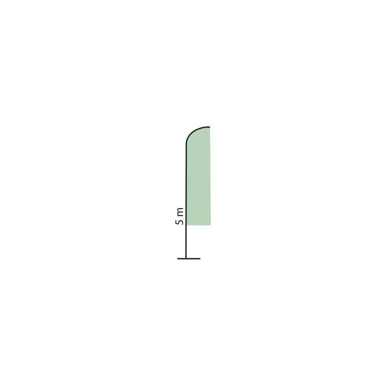 Drapeau Mat alu 5m voile 3.50x0.85m sans pied -  