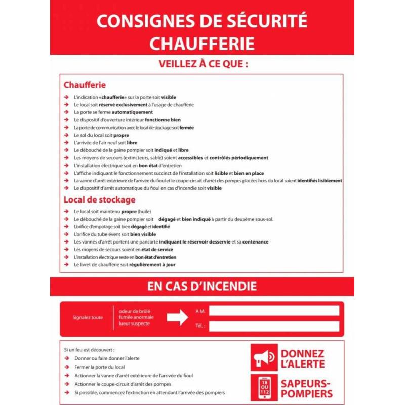 Consignes Chaufferie -  