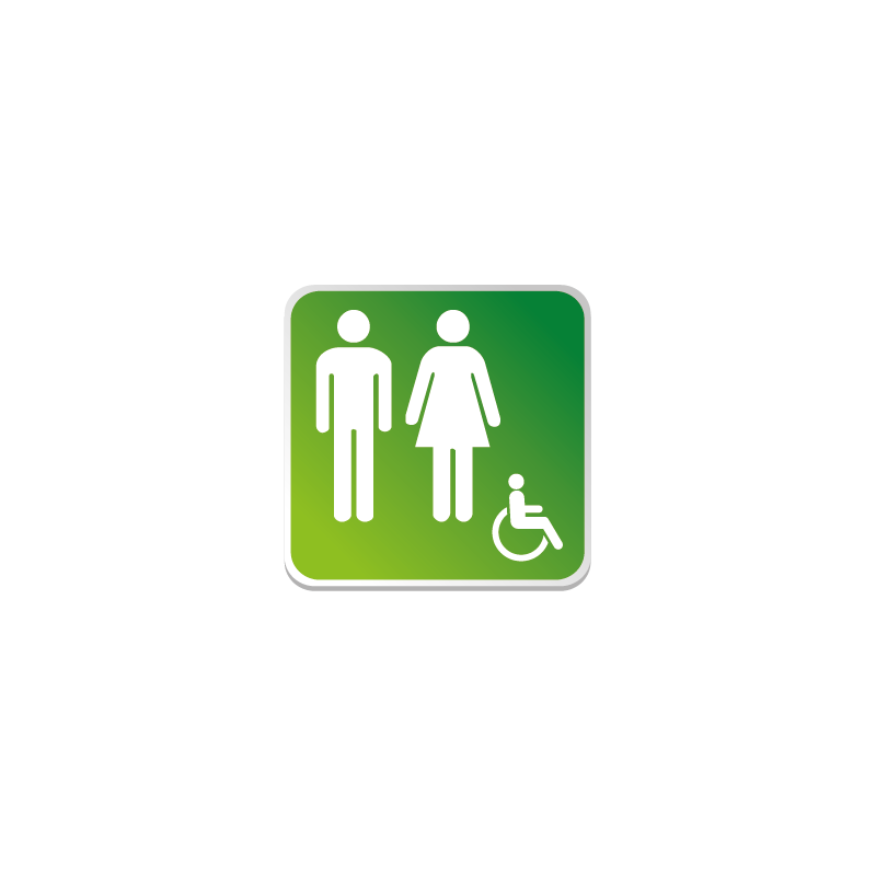 Logo Sanitaire Homme Femme Handicapé Couleur (PMR) -  