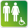 Logo Sanitaire Homme Femme Handicapé Couleur (PMR) -  