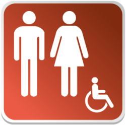 Logo Sanitaire Homme Femme Handicapé Couleur (PMR) -  