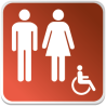 Logo Sanitaire Homme Femme Handicapé Couleur (PMR) -  