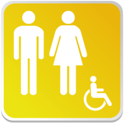 Logo Sanitaire Homme Femme Handicapé Couleur (PMR) -  