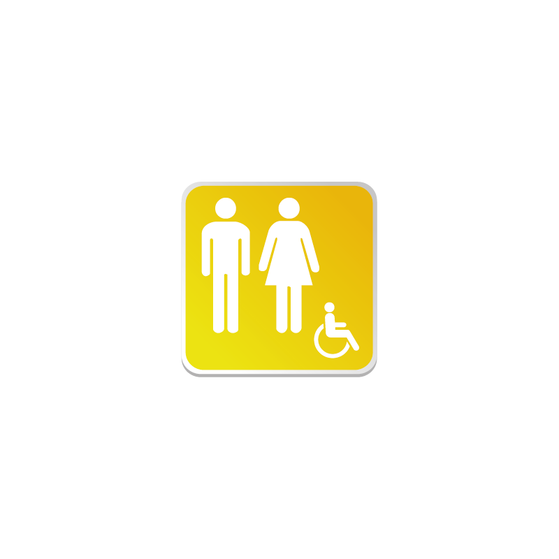Logo Sanitaire Homme Femme Handicapé Couleur (PMR) - Logo Sanitaire Homme Femme Handicapé Couleur (PMR) -
