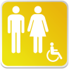 Logo Sanitaire Homme Femme Handicapé Couleur (PMR) -  