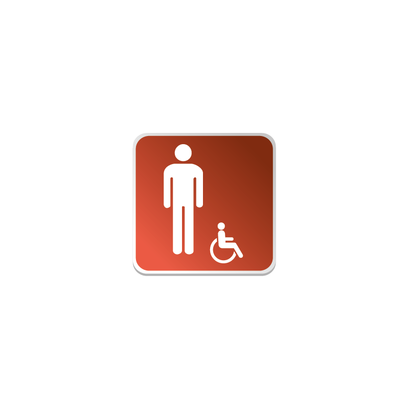 Logo Sanitaire Homme Handicapé Couleur (PMR) -  
