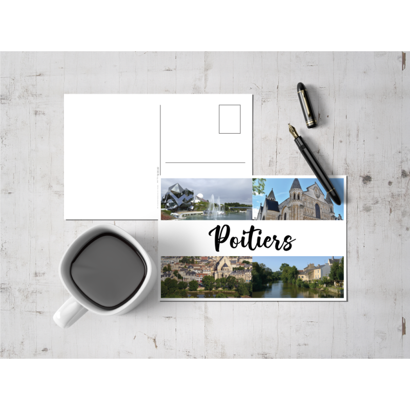 Carte Postale Modèle 1 - 4 images + texte - les 8 - Carte Postale Modèle 1 - 4 images + texte - les 8 -