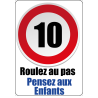 Panneau Alu 10kmh roulez au pas 350x500mm Classe 2 -  