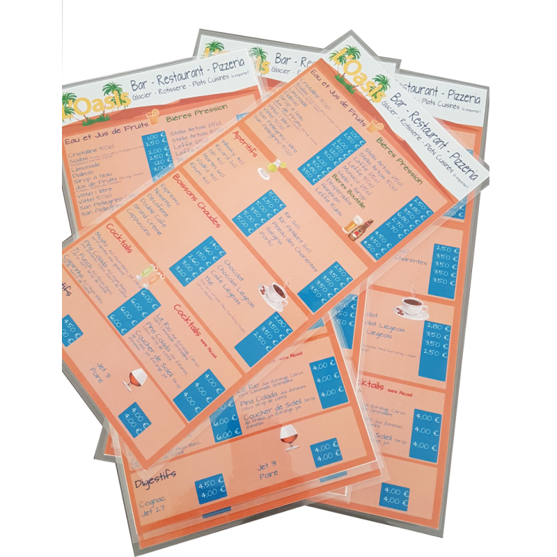 MENUS RESTAURATION PLASTIFIES - MENUS RESTAURATION PLASTIFIES -