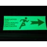 FLECHE PVC 3mm ISSUE DE SECOURS ou EVACUATION PHOTOLUMINESCENTE -