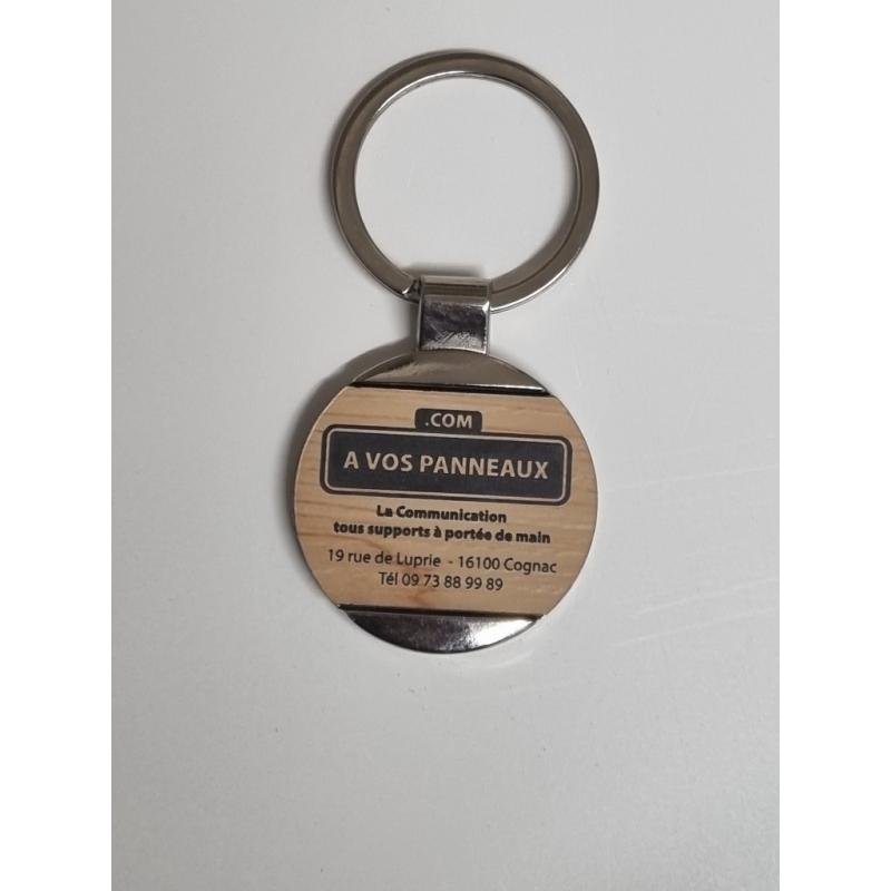 Porte Clé Métal diam 40mm insert bicouche ou plexi - Porte Clé Métal diam 40mm insert bicouche ou plexi -