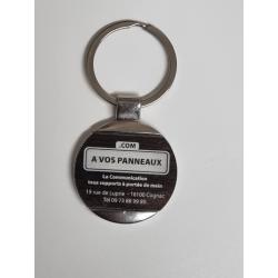 Porte Clé Métal diam 40mm insert bicouche ou plexi -