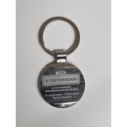 Porte Clé Métal diam 40mm insert bicouche ou plexi -