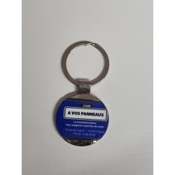 Porte Clé Métal diam 40mm insert bicouche ou plexi -