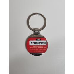 Porte Clé Métal diam 40mm insert bicouche ou plexi -