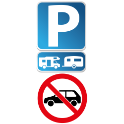 Panneau Parking + interdit 350x850mm -  