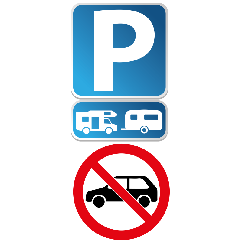 Panneau Parking + interdit 350x850mm - Panneau Parking + interdit 350x850mm -