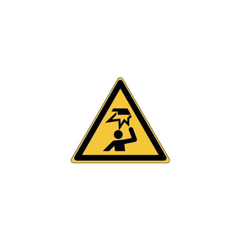 W020 Adhésif ISO 7010 Avertissement Obstacle en hauteur - W020 Adhésif ISO 7010 Avertissement Obstacle en hauteur -