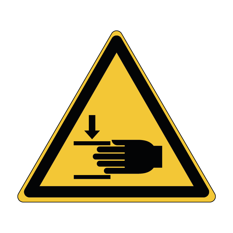 W024 Adhésif ISO 7010 Avertissement Ecrasement des mains - W024 Adhésif ISO 7010 Avertissement Ecrasement des mains -