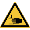 W024 Adhésif ISO 7010 Avertissement Ecrasement des mains -  